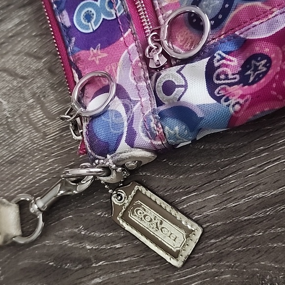 LIMITED Coach Poppy Pop Signature C Graffiti Sequin Pink Purple Crossbody Bag - Picture 4 of 11